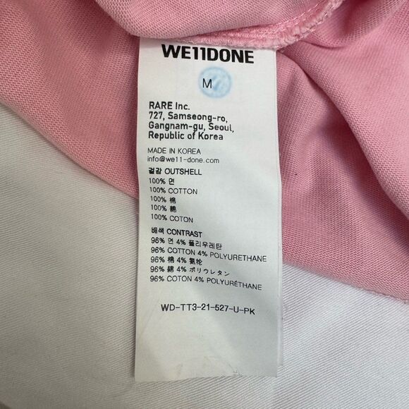 We11done Pink Crystal Logo T-Shirt Size Medium - Picture 10 of 10